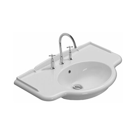 Lavabo Paestum sospeso/su gambe cm. 90x56 particolare in ceramica