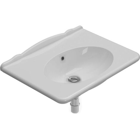 Lavabo Paestum sospeso/su struttura cm. 75x55 particolare in