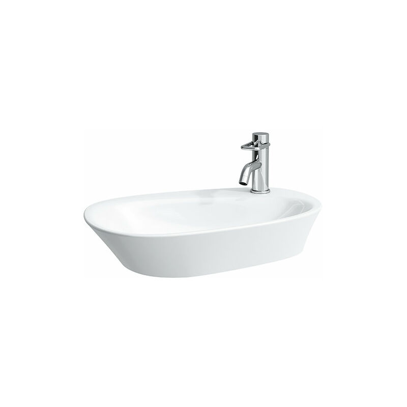 

Lavabo Palomba en ejecución, 1 agujero para grifo, con rebosadero, con banco para grifo, 600x400, color: Blanco con LCC - H8168034001041