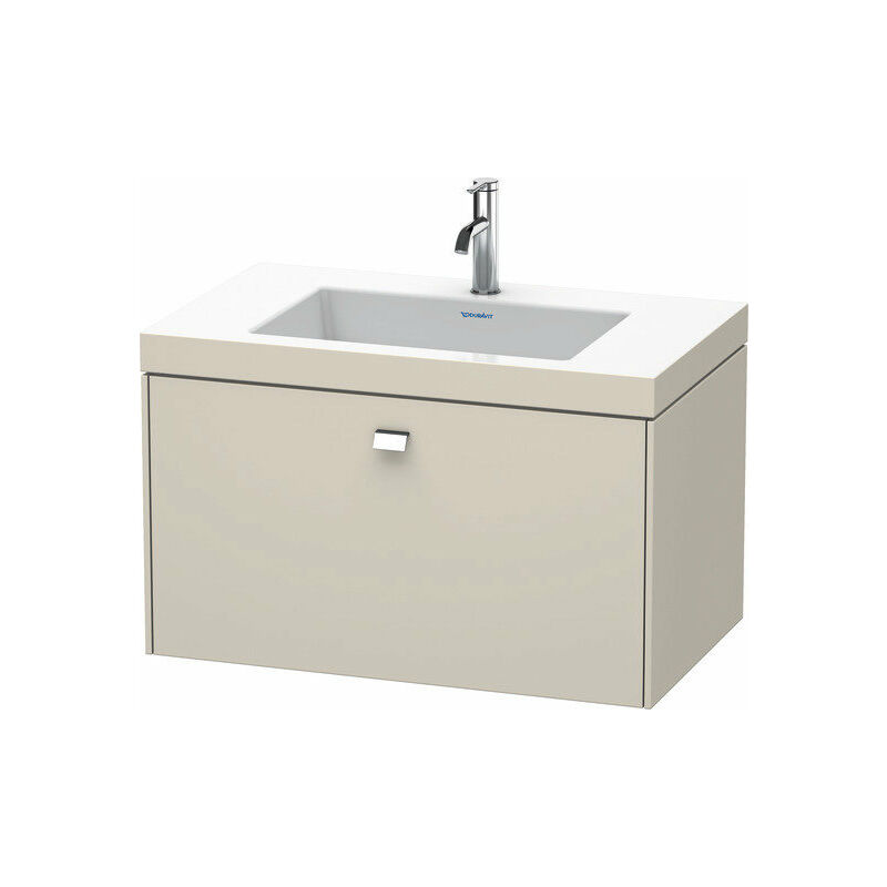 

Lavabo para muebles Duravit Brioso c-bonded con base mural 80,0x48,0 cm, 1 cajón, sin rebosadero, con banco para grifos, 1 agujero para grifos, Color
