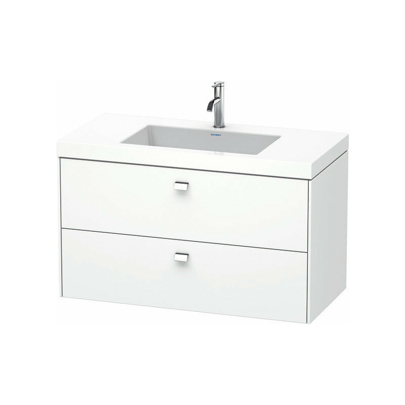 

Lavabo para muebles Duravit Brioso c-bonded con subestructura de pared 100,0x48,0 cm, 2 cajones, incl. hueco para sifón y faldón, sin rebosadero, con