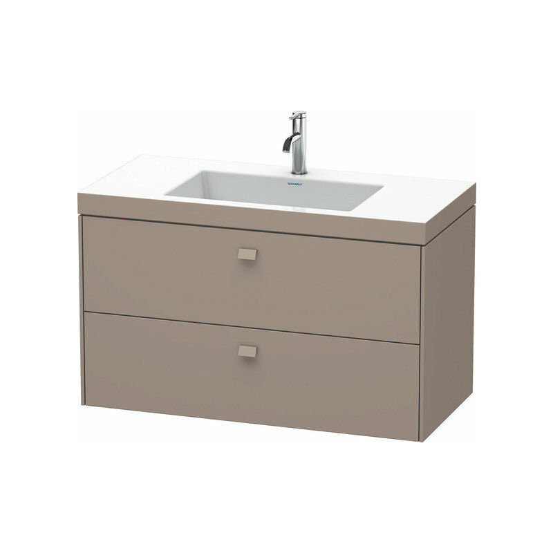 

Lavabo para muebles Duravit Brioso c-bonded con subestructura de pared 100,0x48,0 cm, 2 cajones, incl. hueco para sifón y faldón, sin rebosadero, con