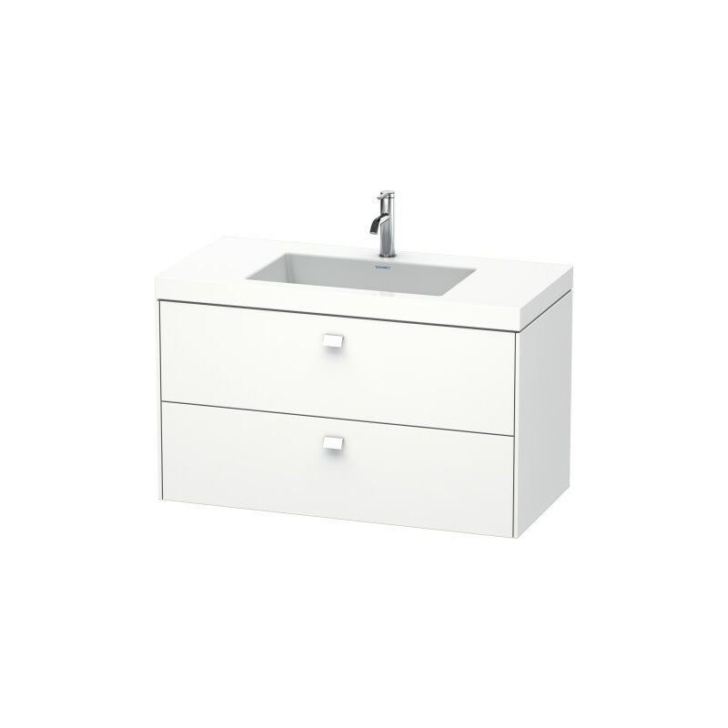 

Lavabo para muebles Duravit Brioso c-bonded con subestructura de pared 100,0x48,0 cm, 2 cajones, incl. hueco para sifón y faldón, sin rebosadero, con