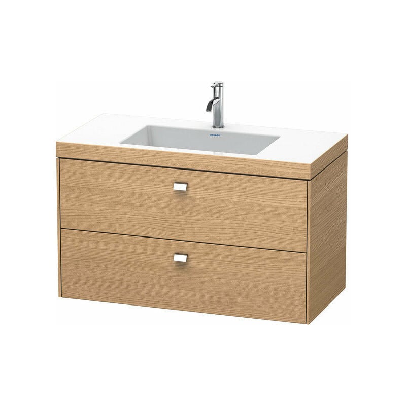 

Lavabo para muebles Duravit Brioso c-bonded con subestructura de pared 100,0x48,0 cm, 2 cajones, incl. hueco para sifón y faldón, sin rebosadero, con