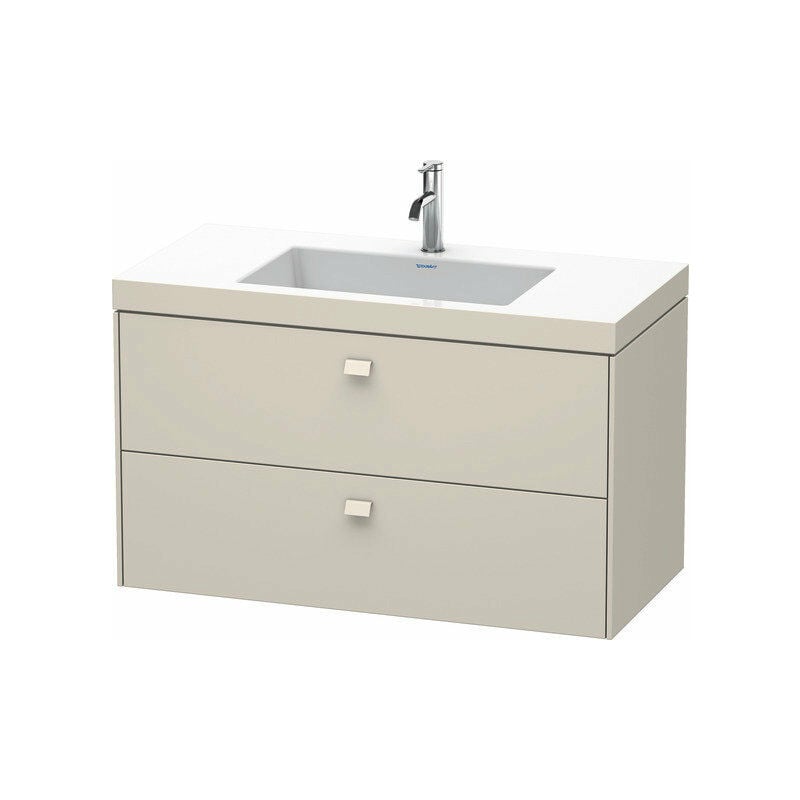 

Lavabo para muebles Duravit Brioso c-bonded con subestructura de pared 100,0x48,0 cm, 2 cajones, incl. hueco para sifón y faldón, sin rebosadero, con