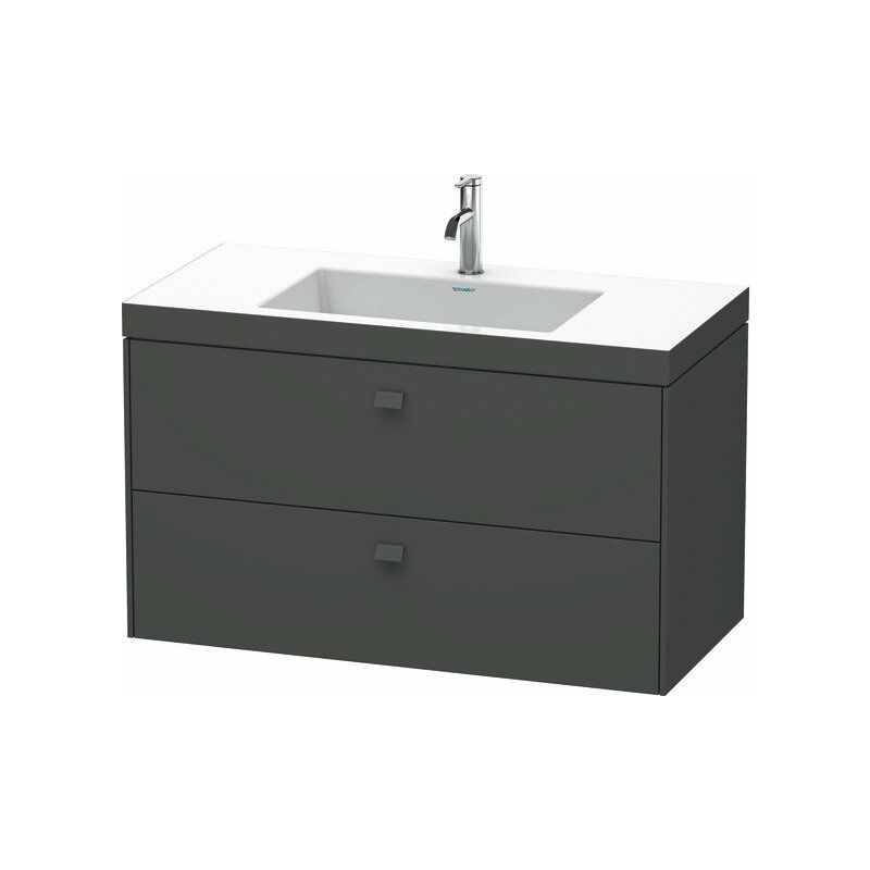 

Lavabo para muebles Duravit Brioso c-bonded con subestructura de pared 100,0x48,0 cm, 2 cajones, incl. hueco para sifón y faldón, sin rebosadero, con