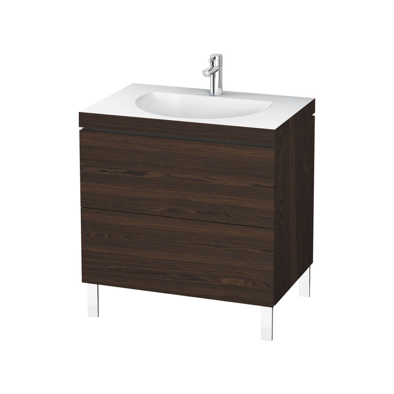 

Lavabo para muebles Duravit L-Cube c-bonded con base, colgado de pared, 100x48 cm, 1 extraíble, sin rebosadero, 3 agujeros para grifos, color: Nogal