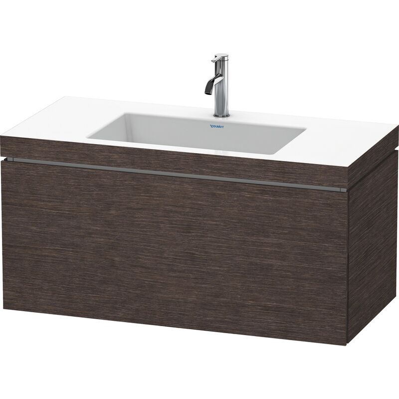 

Lavabo para muebles Duravit L-Cube c-bonded con base, colgante, 100x48 cm, 1 extraíble, sin rebosadero, 1 agujero para grifo, color: roble oscuro