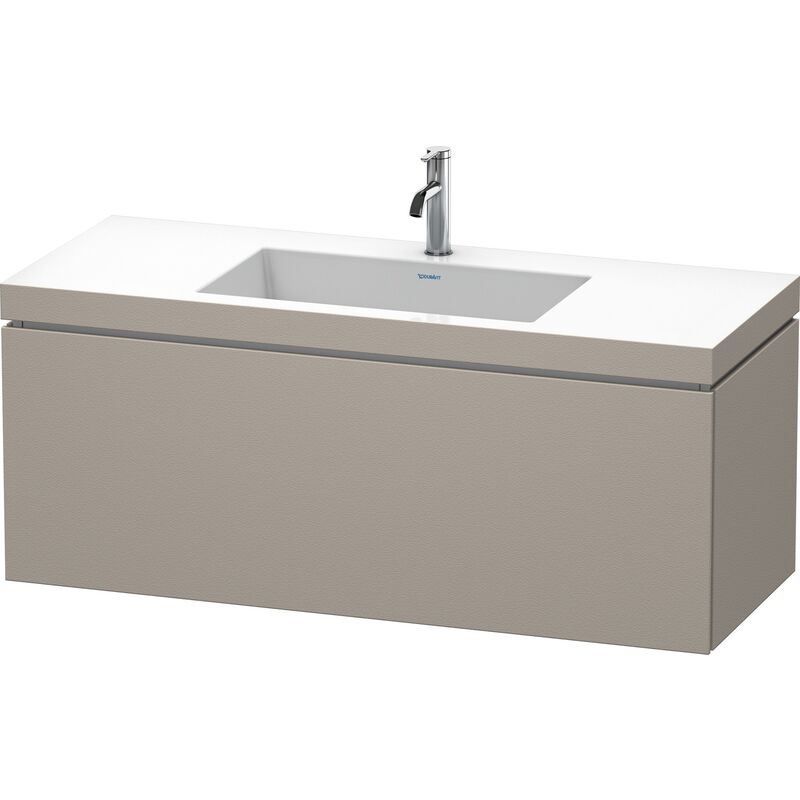 

Lavabo para muebles Duravit L-Cube c-bonded con base, colgante, 120x48 cm, 1 extraíble, sin rebosadero, 1 agujero para grifo, color: Terra Mate