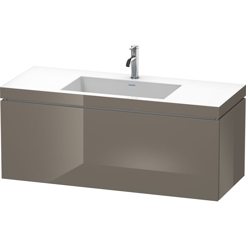 

Lavabo para muebles Duravit L-Cube c-bonded con base, colgante, 120x48 cm, 1 extraíble, sin rebosadero, 1 agujero para grifo, color: Laca de color