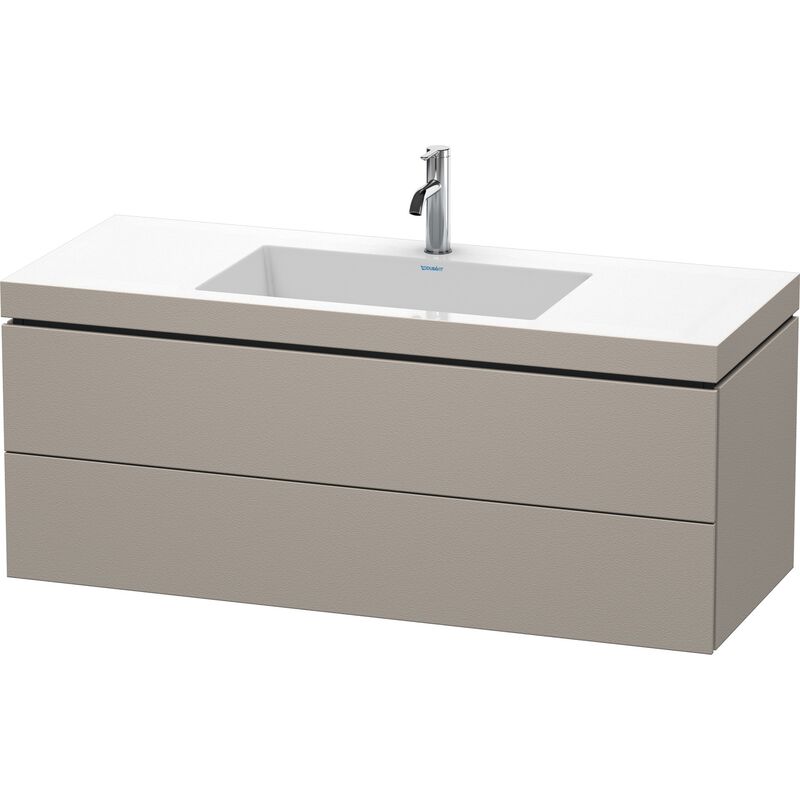 

Lavabo para muebles Duravit L-Cube c-bonded con base, colgante, 120x48 cm, 2 cajones, sin rebosadero, 1 agujero para grifo, color: Terra Mate