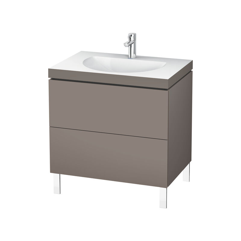 

Lavabo para muebles Duravit L-Cube c-bonded con base, colgante, 60x48 cm, 1 cajón, sin rebosadero, sin agujero para grifo, color: Decoración Basalto