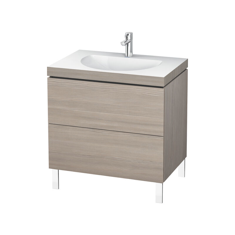 

Lavabo para muebles Duravit L-Cube c-bonded con base, colgante, 60x48 cm, 1 cajón, sin rebosadero, sin agujero para grifo, color: Decoración Pino