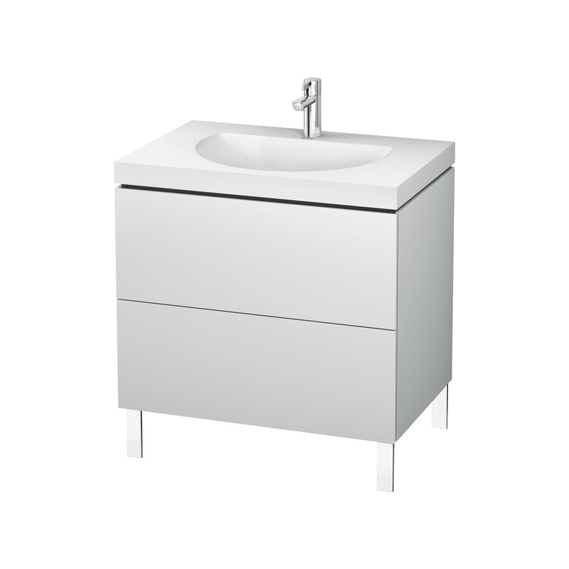 

Lavabo para muebles Duravit L-Cube c-bonded con base, colgante, 60x48 cm, 1 cajón, sin rebosadero, sin agujero para grifo, color: roble cachemir