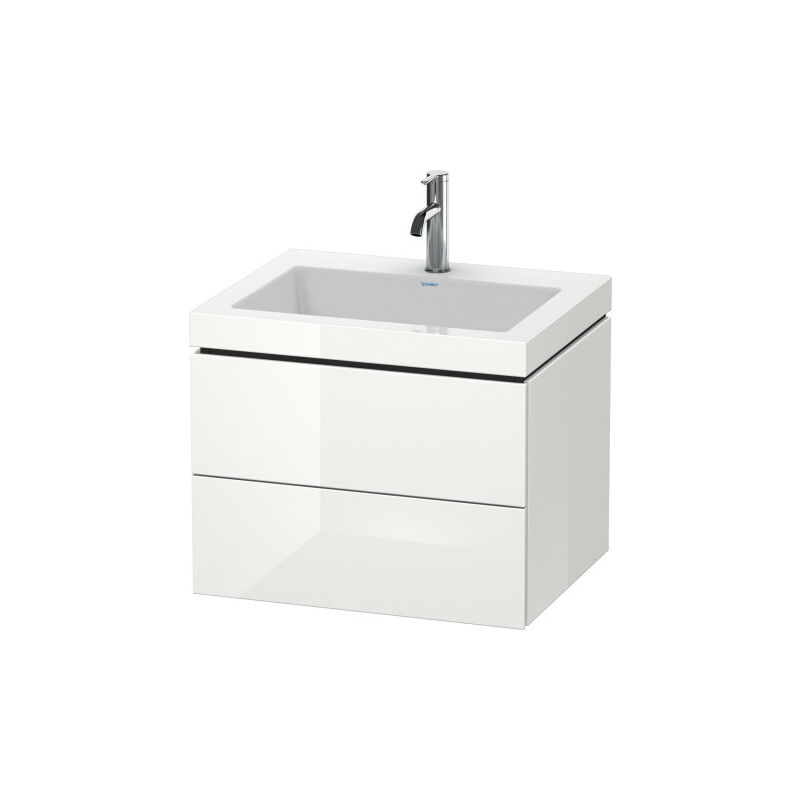 

Lavabo para muebles Duravit L-Cube c-bonded con base, colgante, 60x48 cm, 2 cajones, sin rebosadero, 1 agujero para grifo, color: Nogal cepillado