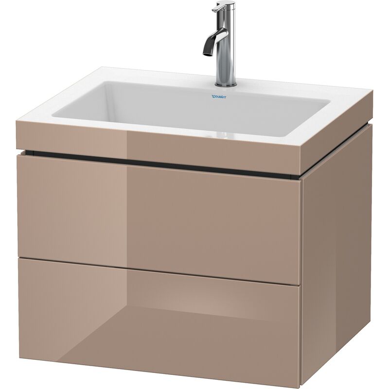 

Lavabo para muebles Duravit L-Cube c-bonded con base, colgante, 60x48 cm, 2 cajones, sin rebosadero, 1 agujero para grifo, color: Cappuccino laca