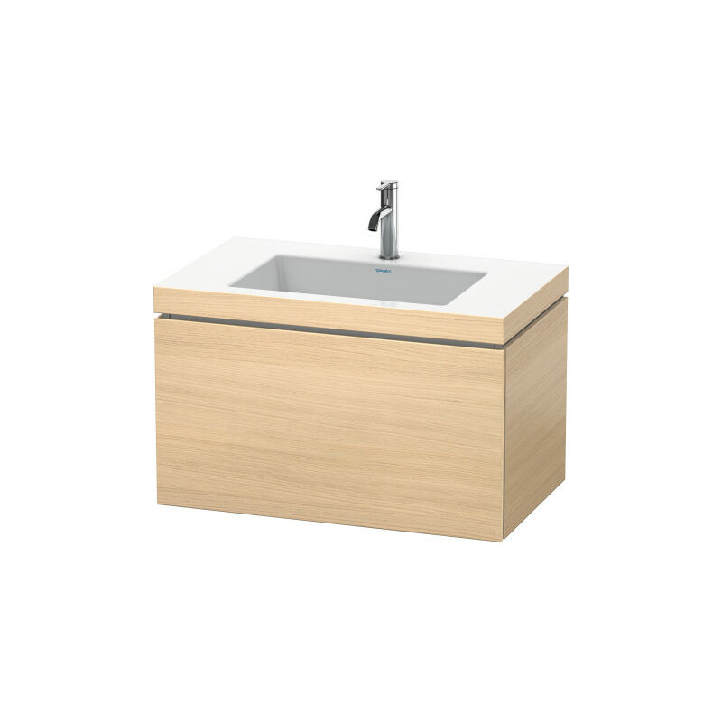 

Lavabo para muebles Duravit L-Cube c-bonded con base, colgante, 80x48 cm, 1 extraíble, sin rebosadero, 3 agujeros para grifos, color: Roble