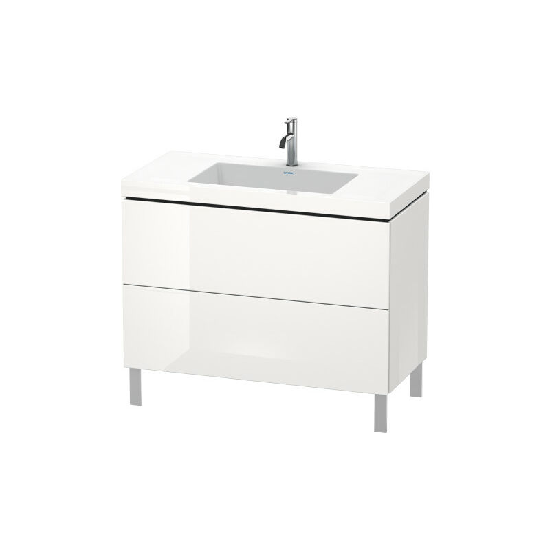 

Lavabo para muebles Duravit L-Cube c-bonded con base de pie, 100x48 cm, 2 extraíbles, sin rebosadero, 1 agujero para grifo, color: Decoración Pino