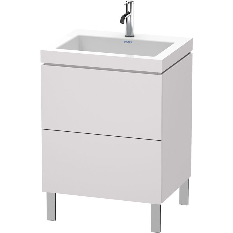 

Duravit Ag - Lavabo para muebles Duravit L-Cube c-bonded con base de pie, 60x48 cm, 2 extraíbles, sin rebosadero, 1 agujero para grifo, color: Blanco