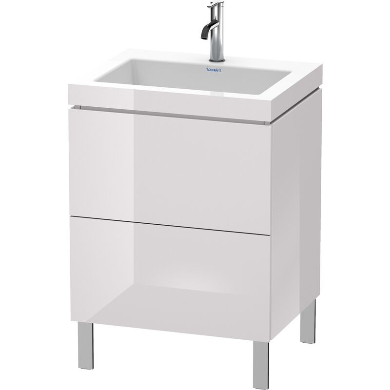 

Duravit Ag - Lavabo para muebles Duravit L-Cube c-bonded con base de pie, 60x48 cm, 2 extraíbles, sin rebosadero, 1 agujero para grifo, color: Laca