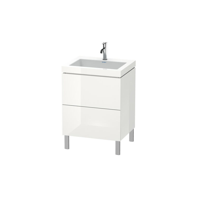 

Duravit Ag - Lavabo para muebles Duravit L-Cube c-bonded con base de pie, 60x48 cm, 2 extraíbles, sin rebosadero, sin agujero para grifo, color: