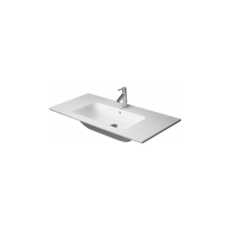 

Lavabo para muebles Duravit ME de Starck, 2 agujeros para grifos, rebosadero, con banco de agujeros para grifos, 1030 mm, color: Seda blanca mate con