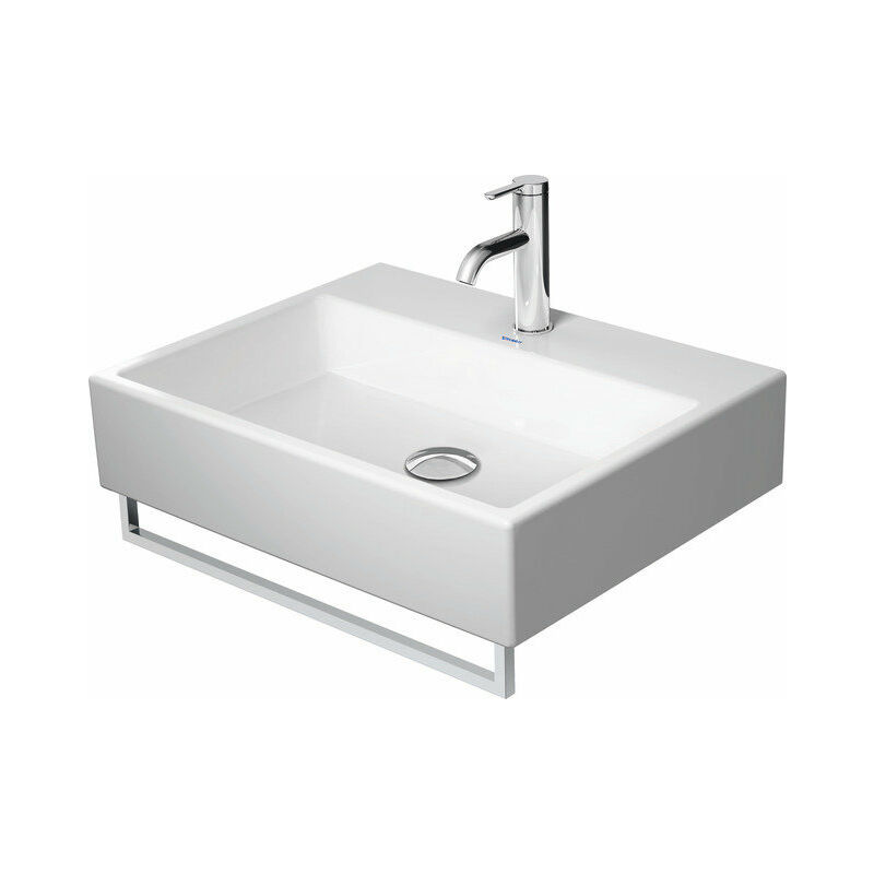 

Lavabo para muebles Duravit Vero Air 60x47cm, sin rebosadero, con banco con agujero para grifo, 1 agujero para grifo, color: Blanco con Wondergliss