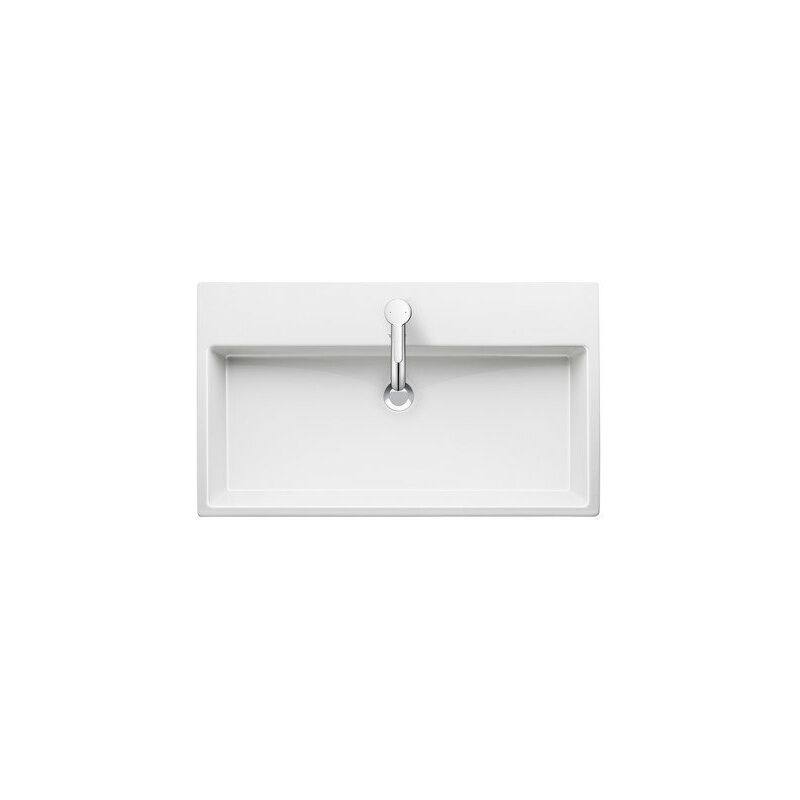 

Lavabo para muebles Duravit Vero Air 80x47cm, con rebosadero, con banco con agujero para grifo, sin agujero para grifo, color: Blanco con Wondergliss