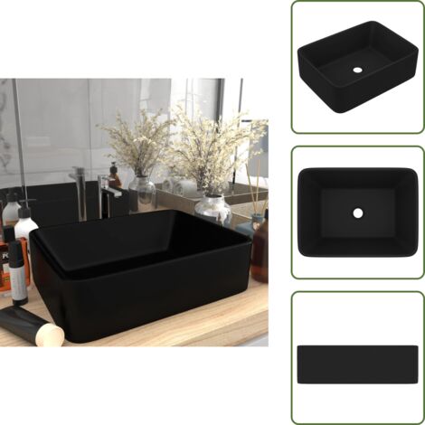 Lavabo per bagno - vidaXL Lavandino Luxury Nero Opaco 41x30x12 cm in Ceramica - Lavabo per camerino