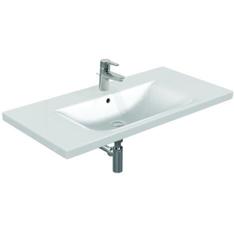 Lavabo-plan Connect 1000 mm avec surface de dépose à gauche et à droit e