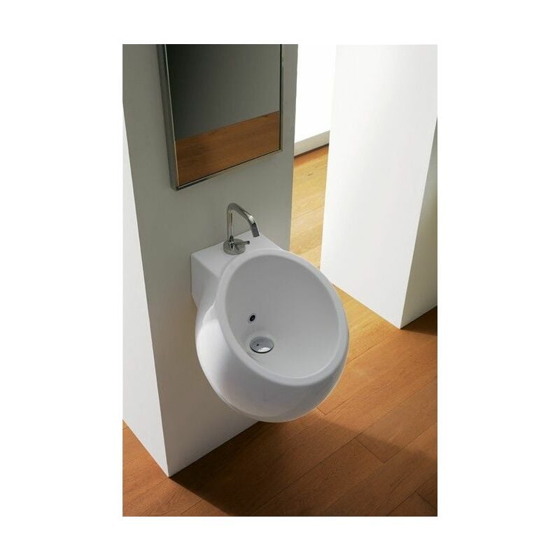 Lavabo Planet Couleur Scarabeo Blanc brillant - Dimensions vasque: Diamètre 45 cm