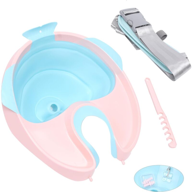 Lavabo pliable portable - Tuyau de vidange amovible - Pour shampoing à la maison - Avec mousqueton - Pour handicapées, femmes enceintes, femmes âgées