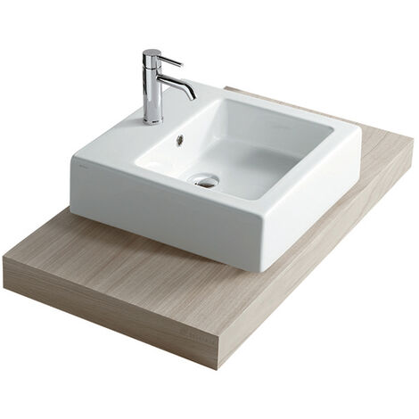 Lavabo Plus Design sospeso/appoggio 48x48 quadrato in ceramica