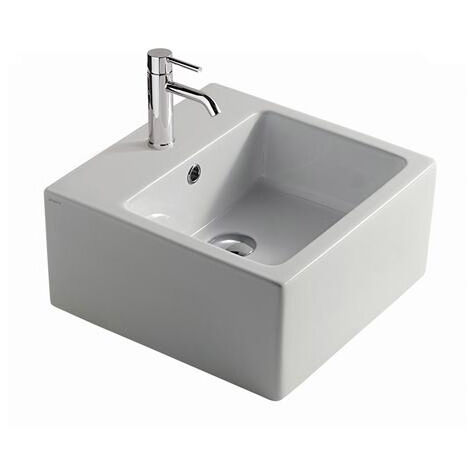 Lavabo Plus Design sospeso/appoggio salvaspazio cm. 40x40