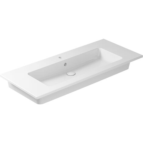 Lavabo Plus Design sospeso/incasso soprapiano 121x51 rettangolare