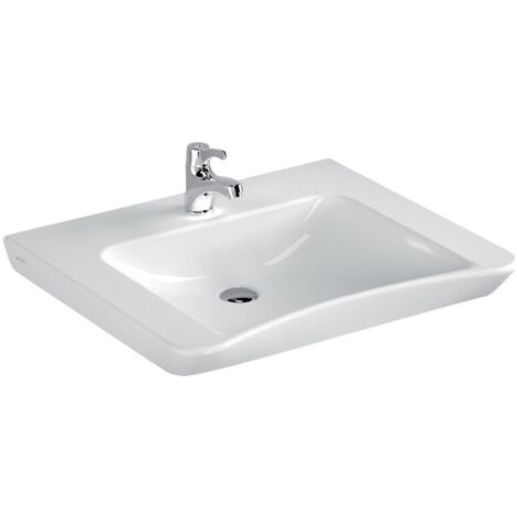 Lavabo PMR 65 cm sans trop-plein blanc – Vasque à encastrer – Hauteur 150 mm – Largeur 650 mm – Profondeur 560 mm – Finition Hygiene – Sélection Cazabox