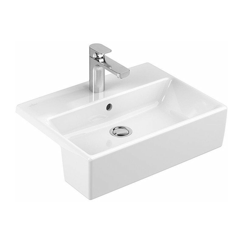 

Memento, Lavabos semiencastrados, 550 x 425 mm, Rectangular, para grifería de 3 orificios, orificio central perforado, con rebosadero, Porcelánico