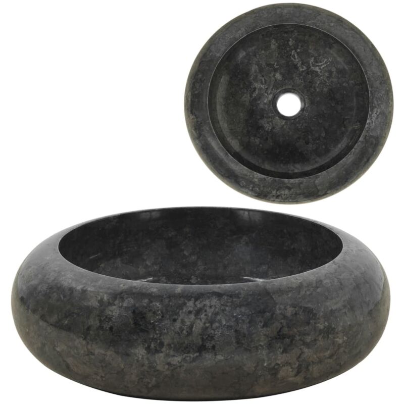 Lavabo à poser Lavabo Vasque salle de bain / 40 x 12 cm Marbre Noir