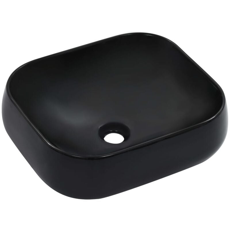 Lavabo à poser Lavabo Vasque salle de bain 44,5 x 39,5 x 14,5 cm Céramique Noir