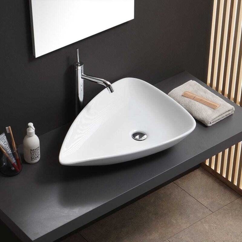 Kiamami Valentina - Lavabo à Poser Ovale Design Moderne En Céramique