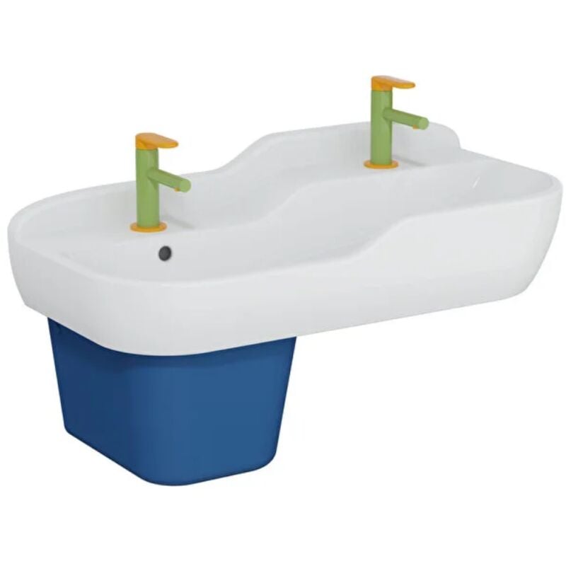Vitra - Lavabo pour enfant Sento Kids 2 hauteurs avec trop-plein + cache-siphon Sento kids