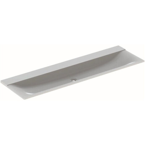 Lavabo pour meuble Geberit Xeno², 160x48cm, sans troude robinetterie, sans trop-plein, Blanc alpin