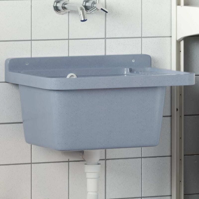 Vidaxl - Lavabo pour montage murale gris 50x35x24 cm résine