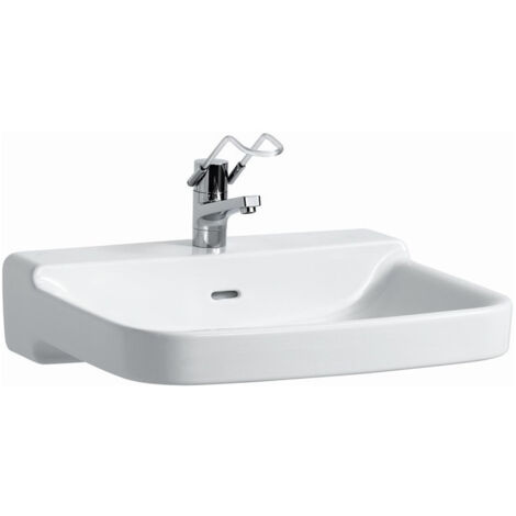 Lavabo PRO LIBERTY 650 x 550 mm, sans obstacle avec trou pour robinet, avec trop-plein blanc LAUFEN