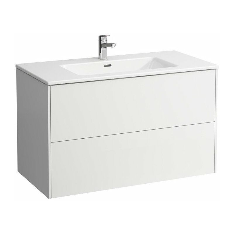 

Lavabo PRO S BASE con mueble bajo lavabo, 2 cajones, gris tráfico - Laufen