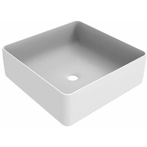 Lavabo quadrato da appoggio con dimensioni 416x416 mm bianco opaco Ercos Musa BLCEROMUSA0011  Bianco opaco