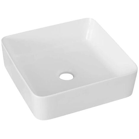 Lavabo quadrato da appoggio&quotLA 53&quot dimensioni 34,5 x 34,5 cm in ceramica