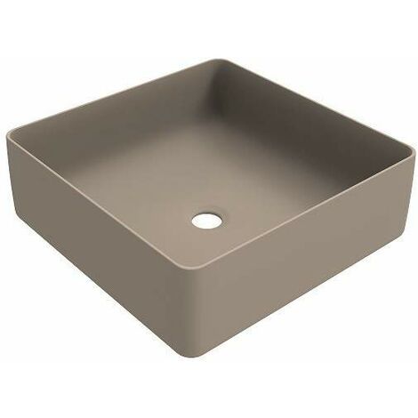 Lavabo quadrato d'appoggio da 416x416 mm in colore cappuccino opaco Ercos Musa BLCERPMUSA0011  Cappuccino opaco