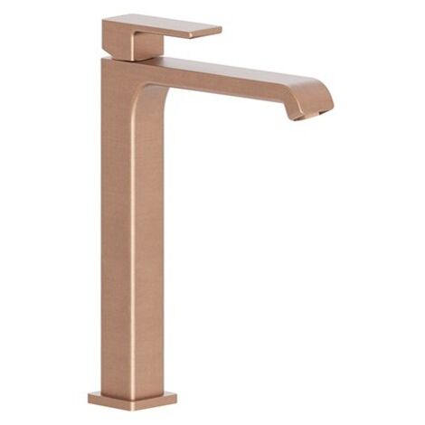 Lavabo Quadri S Mitigeur Haut Avec Vidage Up&Down Or Rose Brosse Pvd Robinetterie QUADRI S - CRISTINA ONDYNA QS22834P