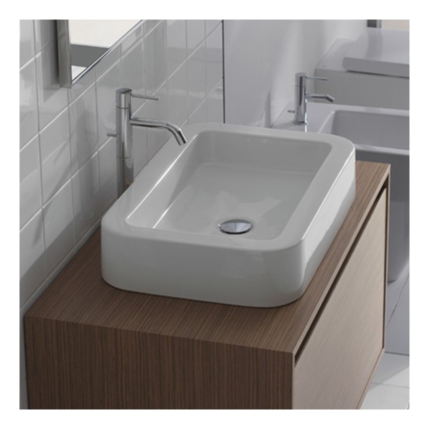 Piano Lavabo Ceramica Globo.Lavabo Da Appoggio Ceramica Globo Stone 60x40 Ss060 Bi